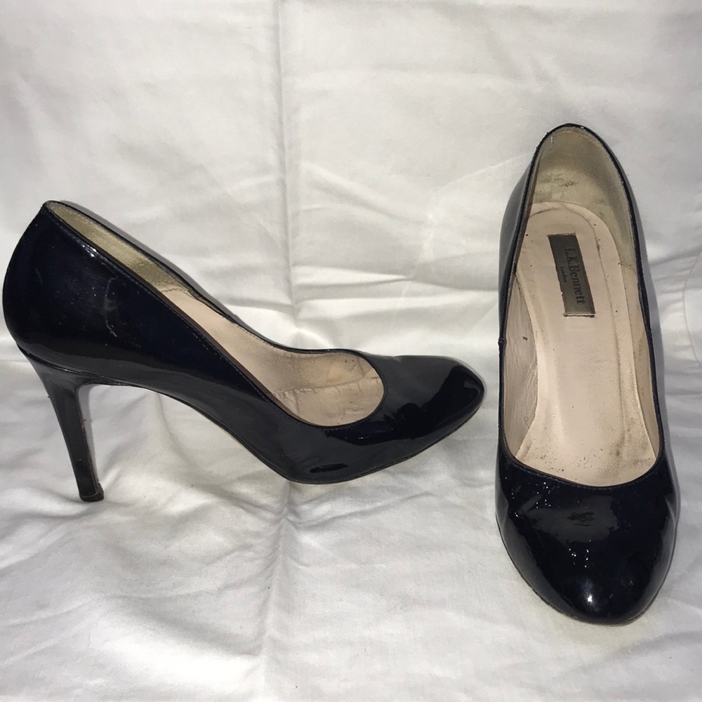 L.K. Bennet Shilo Patent Heel in Black Size 39.5